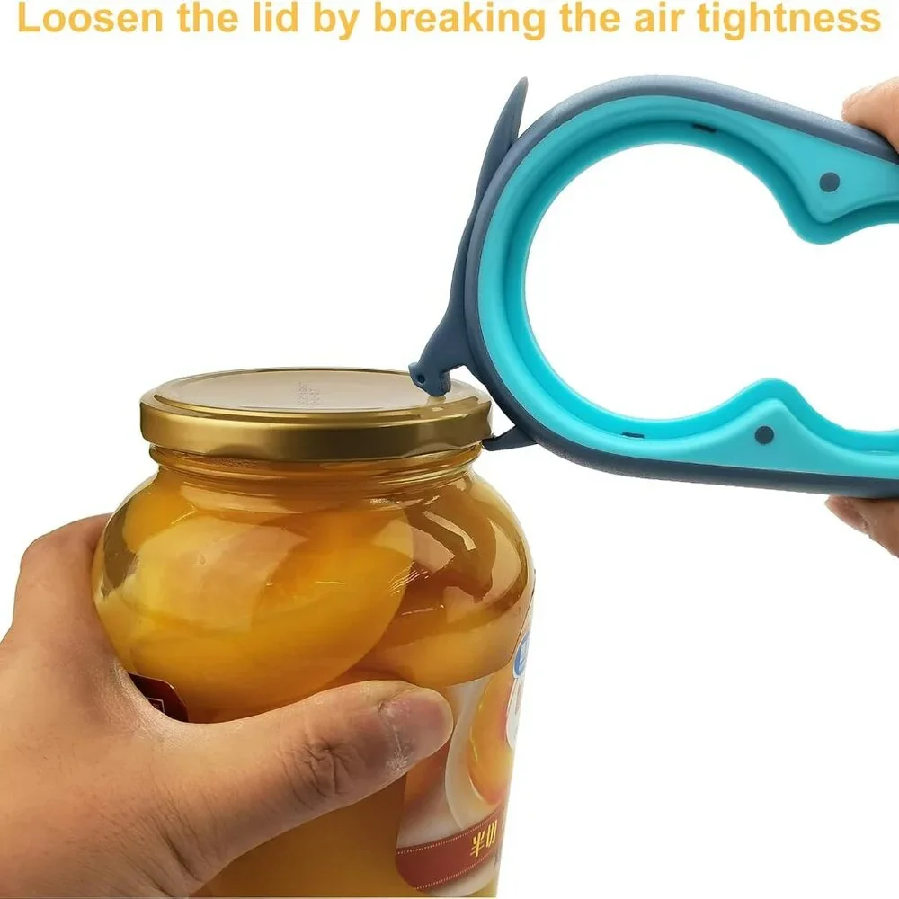 Jar Bottle Can Opener for Weak Hands Seniors w Arthritis Multi Use‎ Lid Remover